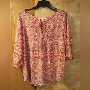 Pink, Sheer, Flowy, Blouse